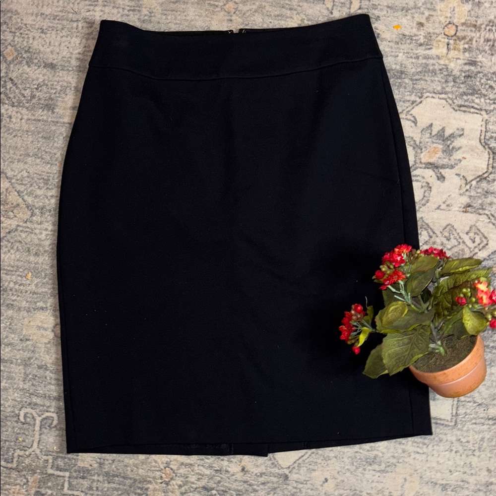 Lands End Black Viscose Pencil Skirt Business Casual Formal Women’s Sz 6 Petite